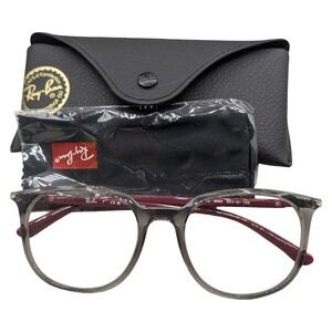 Ray-Ban RB 7190 8083 Grey Transparent Burgundy Eyeglasses 53-19-145